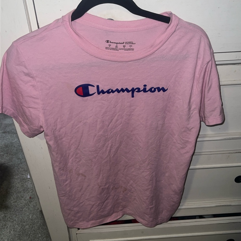 Pink champion short sleeve top, medium, pink